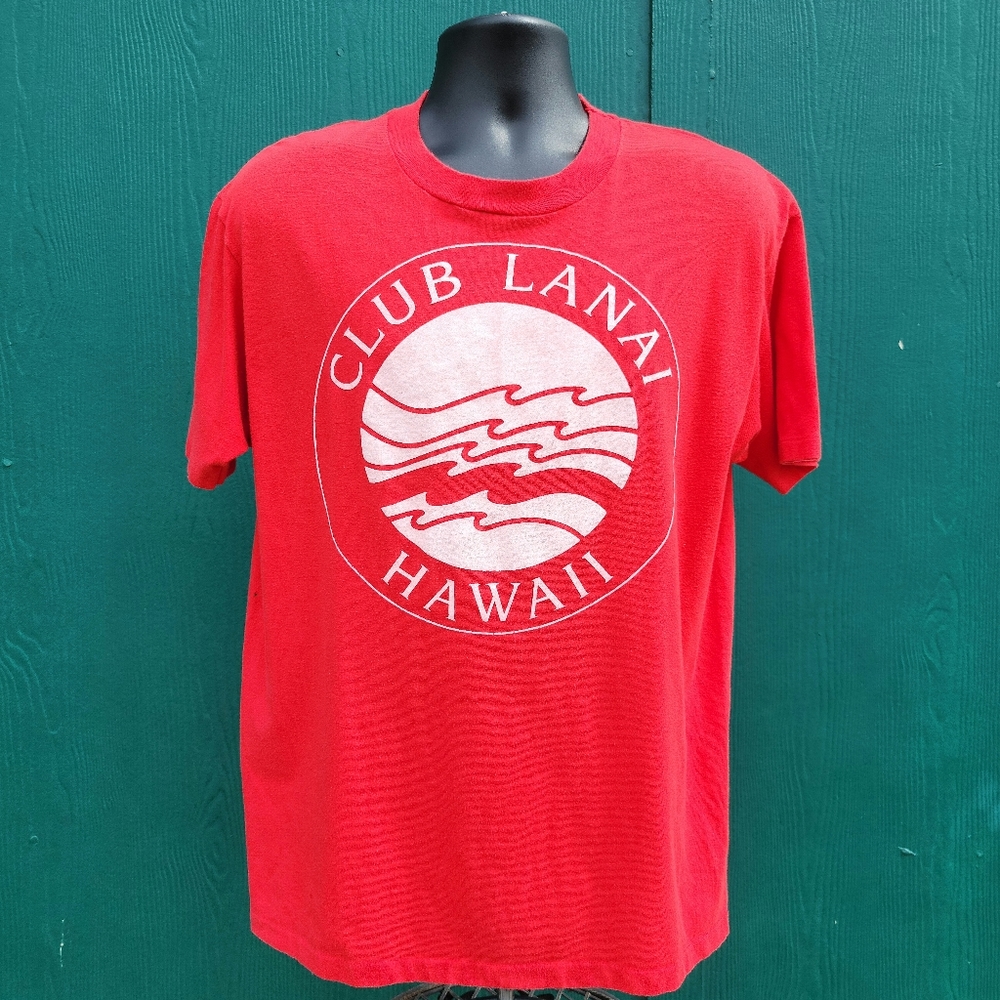 Vintage 80s Red Single Stitch 50/50 Men's T-Shirt